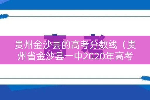 贵州金沙县的高考分数线（贵州省金沙县一中2020年高考成绩）