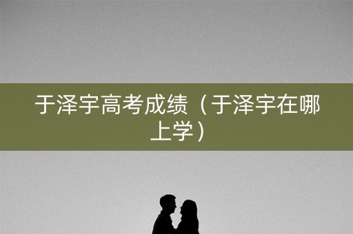 于泽宇高考成绩（于泽宇在哪上学）