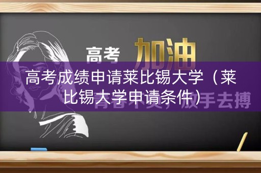 高考成绩申请莱比锡大学（莱比锡大学申请条件）