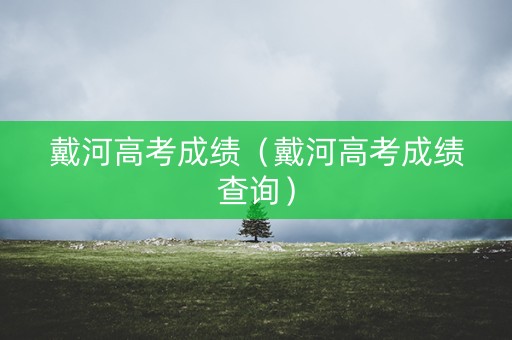 戴河高考成绩(戴河高考成绩查询) 戴河高考成绩(戴河高考成绩查询)