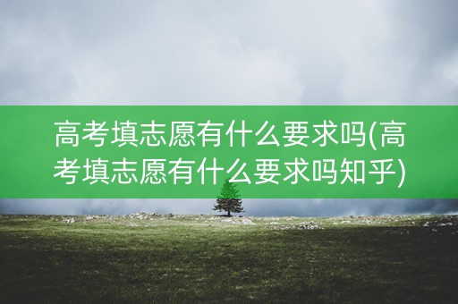 高考填志愿有什么要求吗(高考填志愿有什么要求吗知乎) 高考填志愿有什么要求吗(高考填志愿有什么要求吗知乎)
