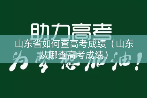 山东省如何查高考成绩(山东从哪查高考成绩) 山东省如何查高考成绩(山东从哪查高考成绩)