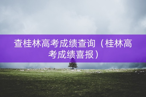 查桂林高考成绩查询(桂林高考成绩喜报) 查桂林高考成绩查询(桂林高考成绩喜报)