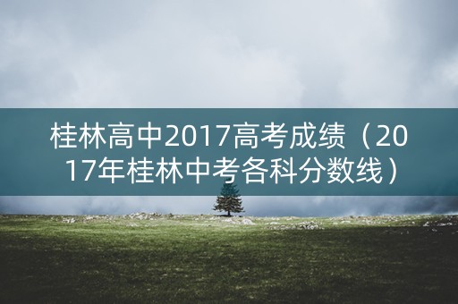 桂林高中2017高考成绩（2017年桂林中考各科分数线）