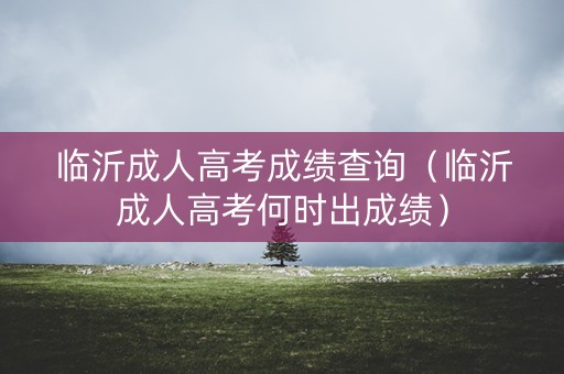 临沂成人高考成绩查询（临沂成人高考何时出成绩）