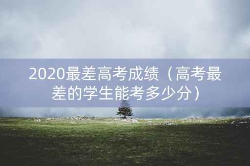 2020最差高考成绩(高考最差的学生能考多少分) 2020最差高考成绩(高考最差的学生能考多少分)
