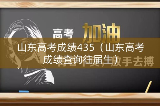 山东高考成绩435（山东高考成绩查询往届生）