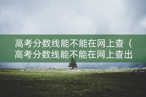 高考分数线能不能在网上查（高考分数线能不能在网上查出来）