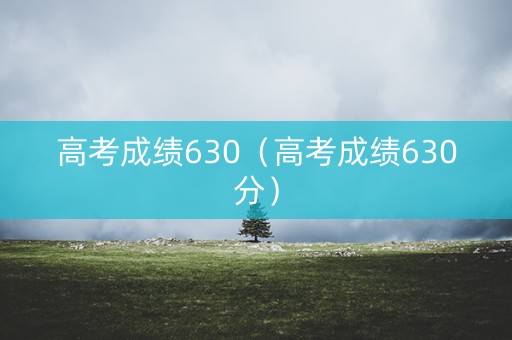 高考成绩630（高考成绩630分）