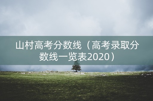 山村高考分数线（高考录取分数线一览表2020）