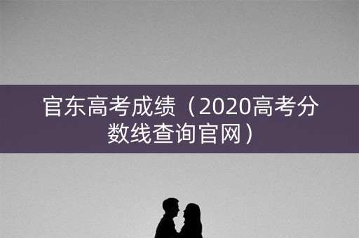官东高考成绩（2020高考分数线查询官网）