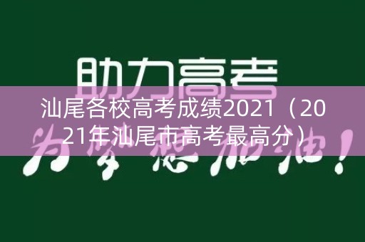汕尾各校高考成绩2021（2021年汕尾市高考最高分）