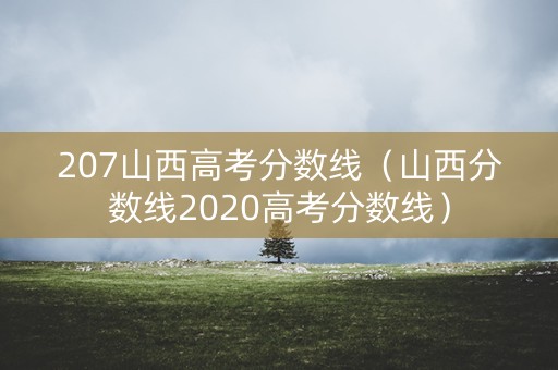 207山西高考分数线（山西分数线2020高考分数线）