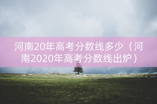 河南20年高考分数线多少（河南2020年高考分数线出炉）