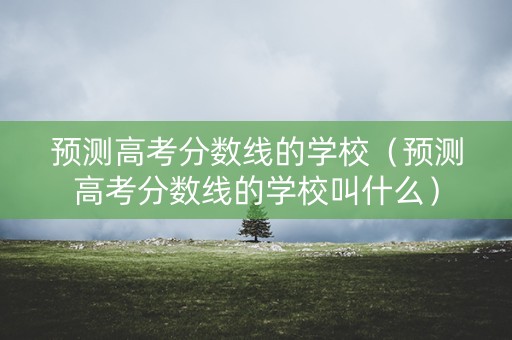 预测高考分数线的学校（预测高考分数线的学校叫什么）