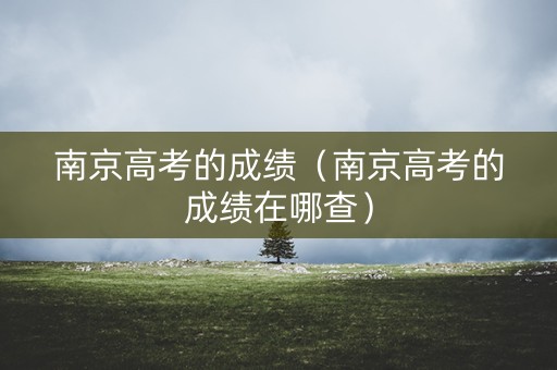 南京高考的成绩（南京高考的成绩在哪查）