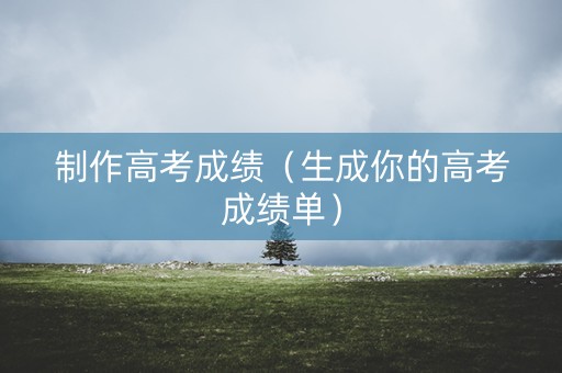 制作高考成绩(生成你的高考成绩单) 制作高考成绩(生成你的高考成绩单)