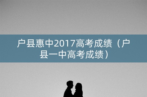 户县惠中2017高考成绩（户县一中高考成绩）