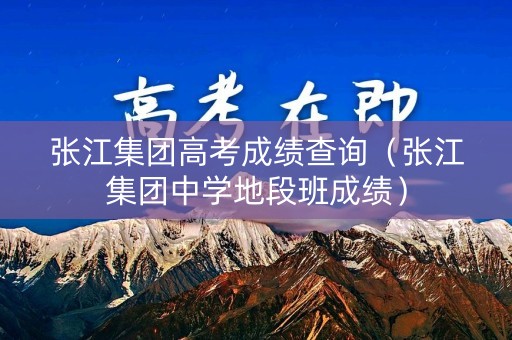 张江集团高考成绩查询（张江集团中学地段班成绩）