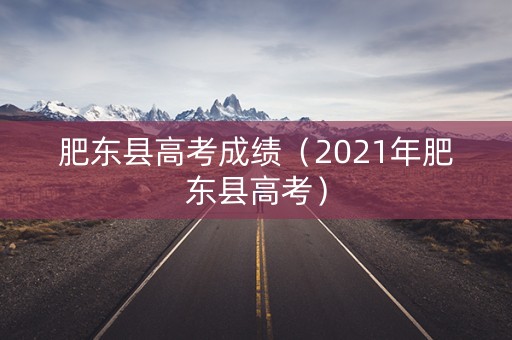肥东县高考成绩（2021年肥东县高考）