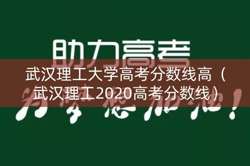 武汉理工大学高考分数线高（武汉理工2020高考分数线）
