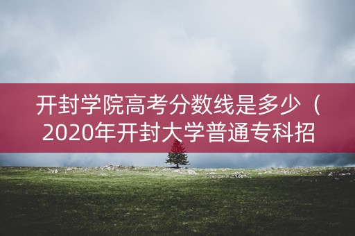 开封学院高考分数线是多少（2020年开封大学普通专科招生录取分数线）