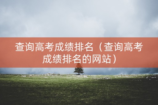 查询高考成绩排名(查询高考成绩排名的网站) 查询高考成绩排名(查询高考成绩排名的网站)