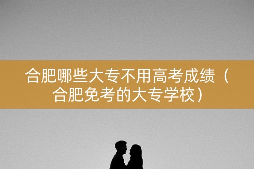 合肥哪些大专不用高考成绩(合肥免考的大专学校) 合肥哪些大专不用高考成绩(合肥免考的大专学校)