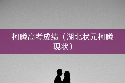 柯曦高考成绩（湖北状元柯曦现状）