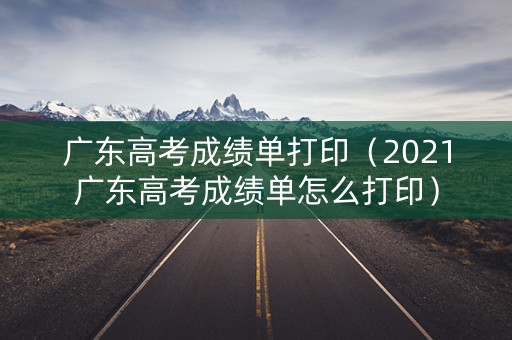 广东高考成绩单打印（2021广东高考成绩单怎么打印）