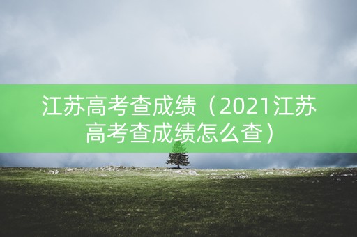江苏高考查成绩（2021江苏高考查成绩怎么查）