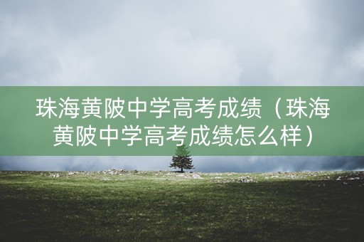 珠海黄陂中学高考成绩（珠海黄陂中学高考成绩怎么样）