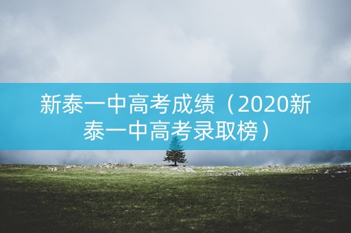新泰一中高考成绩（2020新泰一中高考录取榜）