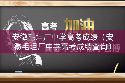安徽毛坦厂中学高考成绩（安徽毛坦厂中学高考成绩查询）