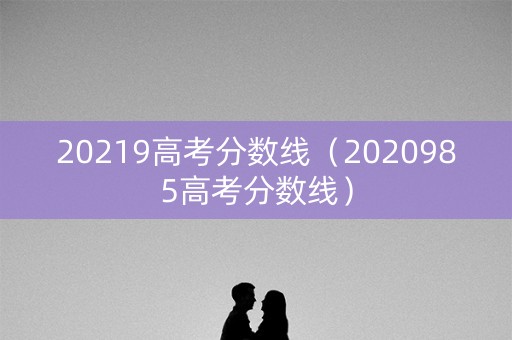 20219高考分数线（2020985高考分数线）