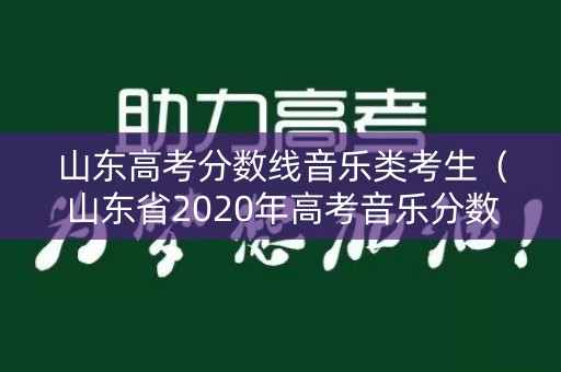 山东高考分数线音乐类考生（山东省2020年高考音乐分数线）