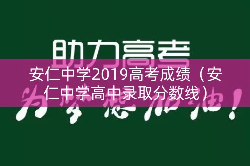 安仁中学2019高考成绩（安仁中学高中录取分数线）