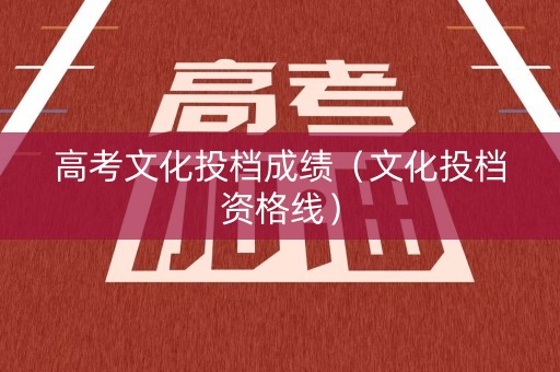 高考文化投档成绩（文化投档资格线）