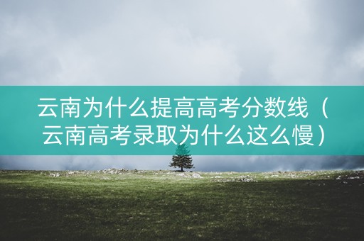 云南为什么提高高考分数线（云南高考录取为什么这么慢）