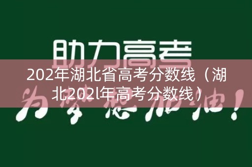 202年湖北省高考分数线（湖北202l年高考分数线）