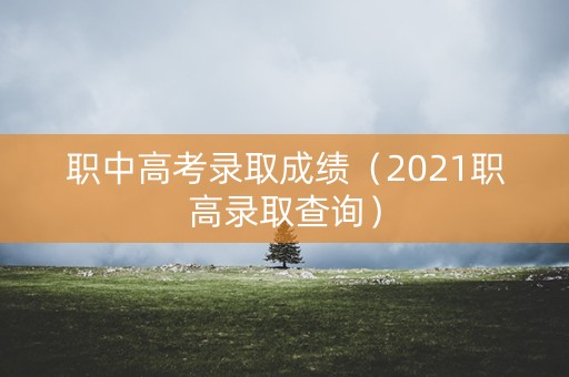 职中高考录取成绩（2021职高录取查询）