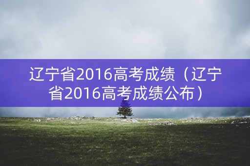 辽宁省2016高考成绩（辽宁省2016高考成绩公布）