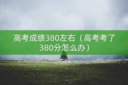 高考成绩380左右(高考考了380分怎么办) 高考成绩380左右(高考考了380分怎么办)
