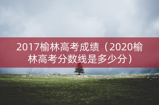 2017榆林高考成绩（2020榆林高考分数线是多少分）
