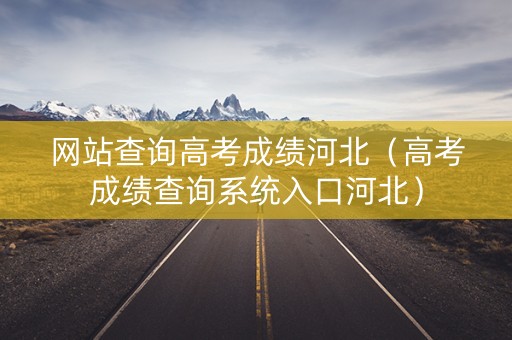 网站查询高考成绩河北（高考成绩查询系统入口河北）