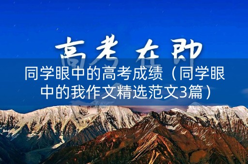 同学眼中的高考成绩（同学眼中的我作文精选范文3篇）