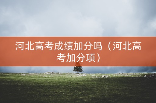 河北高考成绩加分吗（河北高考加分项）