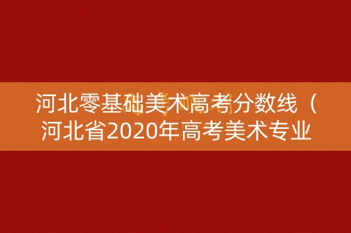 河北零基础美术高考分数线（河北省2020年高考美术专业录取原则）