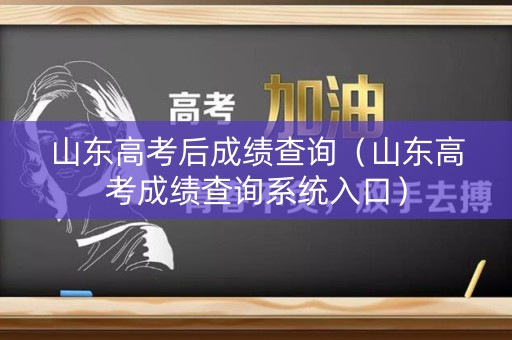 山东高考后成绩查询（山东高考成绩查询系统入口）