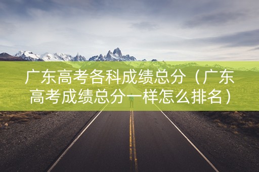 广东高考各科成绩总分（广东高考成绩总分一样怎么排名）